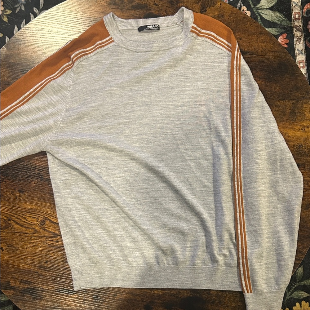 Murano gray and burnt orange Crewneck Sweater